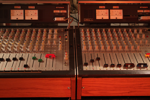 The lnked Studer 169 consoles at the Bottle Garden